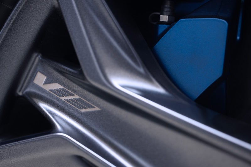 Close-up of the 2026 OPTIQ-V Brembo Performance Front Brakes | Sheboygan Cadillac in Sheboygan WI